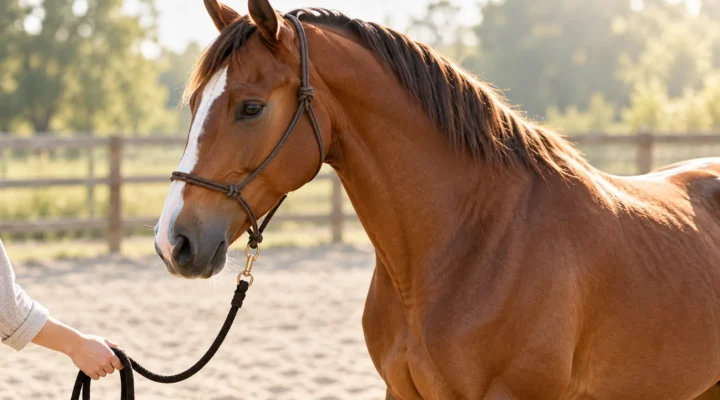 Manejde sakin duran bir atın yularını tutan el; hippoterapide at ve uzman desteğinin birlikte yer aldığını anlatıyor
